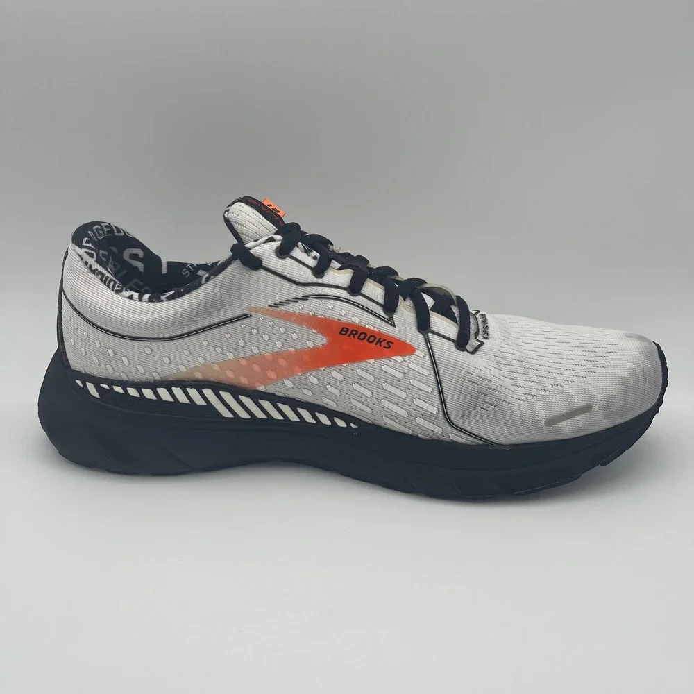 Brooks Mens 11 White Adrenaline GTS 21 Firefighter Running Shoes